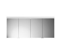 burgbad Lin20 Armoire de toilette avec éclairage LED et éclairage LED du lavabo, 4 portes, 1600x700x170mm, SPQL160F5352, Couleur: Gris bastal mat avec bord laser
