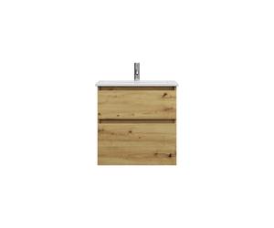 burgbad Lin20 lavabo en céramique avec meuble souslavabo, 2 tiroirs, 630x415x622mm, SGHD063F5353C0001, Couleur: Décor chêne Urban