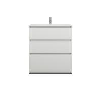 burgbad Lin20 lavabo en fonte minérale blanc brillant avec meuble souslavabo, 3 tiroirs, 820x495x902mm, SGHU082F5363C0001, Couleur: Blanc brillant