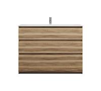 burgbad Lin20 lavabo en fonte minérale blanc mat avec meuble sous-lavabo, 3 tiroirs, 1220x495x902mm, SGHU122F5357C0037, Couleur: Cendres Dekor Cappuccino