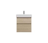 burgbad Lin20 lavabo haut en céramique avec meuble sous-lavabo, 2 tiroirs, 630x370x710mm, SGHB063F5355C0001, Couleur: Chêne décor Cachemire