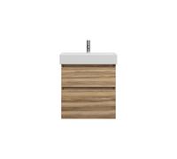 burgbad Lin20 lavabo haut en céramique avec meuble sous-lavabo, 2 tiroirs, 630x370x710mm, SGHB063F5357C0001, Couleur: Cendres Dekor Cappuccino