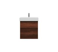 burgbad Lin20 lavabo haut en céramique avec meuble sous-lavabo, 2 tiroirs, 630x370x710mm, SGHB063F5359C0001, Couleur: Décor chêne rouille