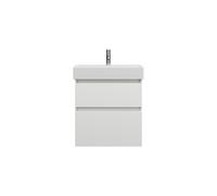 burgbad Lin20 lavabo haut en céramique avec meuble sous-lavabo, 2 tiroirs, 630x370x710mm, SGHB063F5363C0001, Couleur: Blanc brillant