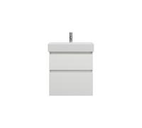 burgbad Lin20 lavabo haut en céramique avec meuble sous-lavabo, 2 tiroirs, 630x370x710mm, SGHB063F5375C0001, Couleur: Blanc mat