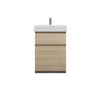 burgbad Lin20 lavabo haut en céramique avec meuble sous-lavabo, 2 tiroirs, 630x370x910mm, SGHC063F5355C0001, Couleur: Chêne décor Cachemire