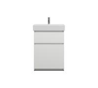 burgbad Lin20 lavabo haut en céramique avec meuble sous-lavabo, 2 tiroirs, 630x370x910mm, SGHC063F5363C0001, Couleur: Blanc brillant