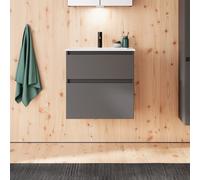 Burgbad Lin20 Meuble avec lave-mains, 2 tiroirs, SGHP062F5381C0001,