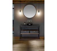 burgbad Mya lavabo à poser en céramique avec meuble sous-lavabo, 1200mm, SFKH120F3192C0038, Couleur: Chêne Noir