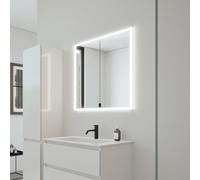 Burgbad RL20 Armoire de toilette, 2 portes avec découpe en verre transparent, SPVN080F6947G0291,