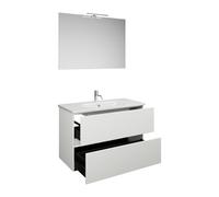 burgbad Rocio Ensemble miroir avec lampe LED, lavabo et meuble sous-lavabo, largeur 1000mm, SGYP100F6223C0001, Couleur: Blanc mat