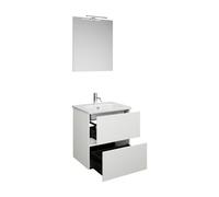 burgbad Rocio Ensemble miroir avec lampe LED, lavabo et meuble sous-lavabo, largeur 600mm, SGYP060F6223C0001, Couleur: Blanc mat