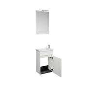 burgbad Rocio Set salle de bain invité composé d'un miroir avec lampe LED, d'un lavabo et d'un meuble sous-lavabo, largeur 450mm, SGYT045F6224C0001, Couleur: Décor chêne Urban