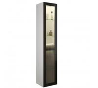 burgbad Yumo Armoire haute, charnière à gauche, 1 porte, avec éclairage LED à l'intérieur, largeur : 350mm, poignée G0179, HSKD035LF3193G0179, Couleur: Acrylique Blanc Brillant / Mélamine Blanc Brilla