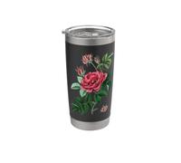BURGUNDY ROSE FLOWERS BLOOM IN SPRING Gobelet isotherme en acier inoxydable double paroi