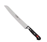 Burgvogel Solingen Couteau à pain Comfort Line forgé 23 cm, bord dentelé, inoxydable, lavable au lave-vaisselle, riveté, noir, haute qualité