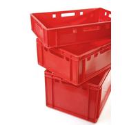 BURI Caisses à viande Caisses Eurobox aptes au contact alimentaire - HDPE caisse de boucherie Boîte de rangement en plastique Bac en plastique Empilable Caisses de stockage
