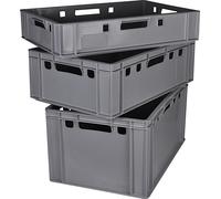 BURI Caisses à viande Caisses Eurobox aptes au contact alimentaire - HDPE caisse de boucherie Boîte de rangement en plastique Bac en plastique Empilable Caisses de stockage