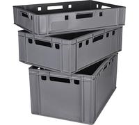 BURI Caisses à viande Caisses Eurobox aptes au contact alimentaire - HDPE caisse de boucherie Boîte de rangement en plastique Bac en plastique Empilable Caisses de stockage