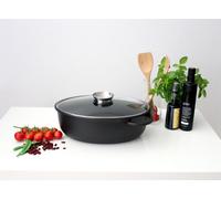 BURI Cocotte en fonte d'aluminium 9 L avec couvercle aromatique Faitout Casserole