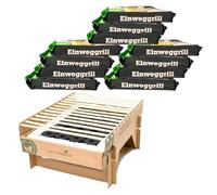 12x CasusGrill gril jetable, biodégradable, mini-gril : gril portable et jetable, en matériaux naturels, facile à monter - pas besoin de liquide à briquet