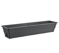 BURI Jardinière Boîte Balcon avec Réservoir d'Eau 100/80/55CM - Pot Résistant aux Intempéries avec Protection UV en Plastique Terracotta, Marron Foncé (Anthracite, 100cm)