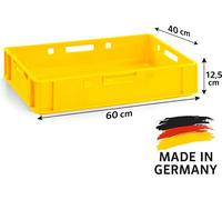 BURI, lot de 10 caisses à viande E1, caisses de stockage 60 x 40 x 12,5 cm, caisses de boucherie Eurobox fabriquées en Allemagne, adaptées au contact alimentaire, robustes, empilables
