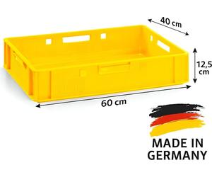 BURI, lot de 10 caisses à viande E1, caisses de stockage 60 x 40 x 12,5 cm, caisses de boucherie Eurobox fabriquées en Allemagne, adaptées au contact alimentaire, robustes, empilables