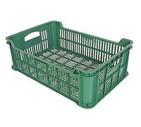 BURI Lot de 5 caisses de rangement empilables et robustes en plastique 60 x 40 x 20 cm Vert