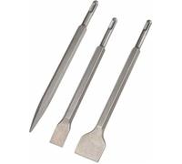 Burins SDS Plus, Lot 3 Burin Large, Burin Plat, Burin Pointu pour Perceuses Légères et Marteaux à Percussion Travail Standard dans