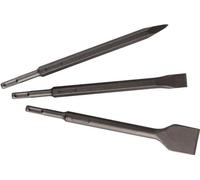 Burins SDS-plus METABO, Assortiment 3 pièces, Burin pointu 250 mm, Burin plat 250 x 20 mm, Burin spatule 250 x 40 mm