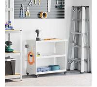 BURKE@ Blanc Chariot à outils Blanc 75x35x73 cm Acier laminé à froid ,11.95 kg, Haute qualité A14480