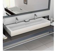 BURKE@ Blanc Lavabo 120x46x11 cm Fonte minérale/marbre Blanc ,25 kg, Haute qualité A750