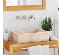 BURKE@ Crème Lavabo 45x30x12 cm marbre crème brillant ,24.5 kg, Haute qualité A416