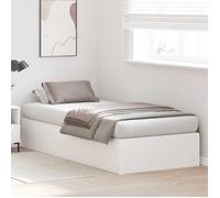 BURKE* Lit simple, 100x200 cm, Structure de lit classique, avec rangement, Blanc 100 x 200 cm, - LL5866