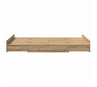 BURKE* Lit simple, 120x190 cm, Structure de lit classique, avec rangement, Chêne artisanal 120 x 190 cm, - LL5857