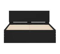 BURKE* Lit simple, 120x190 cm, Structure de lit classique, sans matelas, noir 120x190 cm, - LL3072