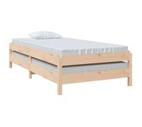 BURKE* Lit simple, 90x190 cm, Lit empilable sans matelas, bois de pin massif- LL7188