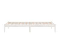 BURKE* Lit simple, 90x190 cm, Structure de lit classique, sans matelas, blanc bois massif- LL7016