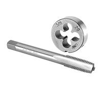Burkit Ensemble taraud et filières 3/8"-20 UN pour droitier, filetage de machine 3/8" x 20 UN et filière ronde