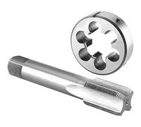 Burkit Jeu de tarauds et filières M27 x 3 pour droitier, filetage de machine M27 x 3,0 et filière ronde