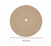 Burlap Christmas Tree Skirt 3 Sizes Double-Layer Polyester | Polyester Fabric, 24/36/48 Inch Sizes, Double-layer Rustic Design, Machine Washable, Festive Holiday Decor
