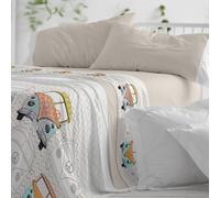 Burrito Blanco | Parure de lit | Lit de 150 à 160 cm (+ Dimensions Disponibles) | Design 107 | Couleur Pierre (150-160 x 190/200 cm)