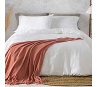 Burrito Blanco Underzy Parure de lit 3 pièces en Coton satiné 300 Fils avec Housse de Couette, Drap-Housse et taie d'oreiller pour lit de 160 cm (160 x 190/200 cm) Blanc 405 cm