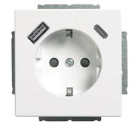 Busch-Jaeger 20 EUCB2USBAC-84 Prise USB Safety+ avec USB A/C Future Linear blanc étude