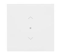 Busch-Jaeger Busch-art Linear Interrupteur à bascule 1 voie Blanc studio | Icône de store et petite cloche transparente, fixation à griffes, KNX/free@home, IP20, l 69,5 x H 69,5 mm, 6232-10-44G