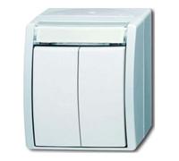 Busch-Jaeger Busch-Jaeger Double bouton-poussoir 2 contacts 2621 WN-54-205-101 Quantité:1