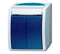 Busch-Jaeger Busch-Jaeger Double bouton-poussoir 2 contacts NF AP 2621 WN-53-205-101 Quantité:1