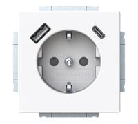 Prise SCHUKO/USB Busch-Jaeger, USB C, future® linear, blanc studio, 1 pièce.