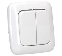 Busch-Jaeger Kit d'interrupteurs : 1 x 2000/5 US interrupteur à bascule + 1 x bascule 2505-214 + 2511-214 1 interrupteur blanc alpin Reflex SI